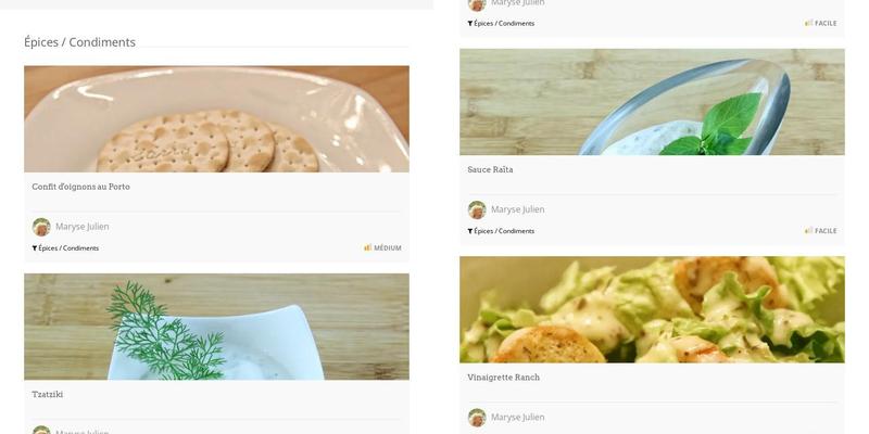 Recettes Gourmandes Menu