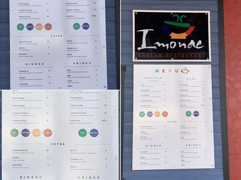 Imonae (이모네) Menu