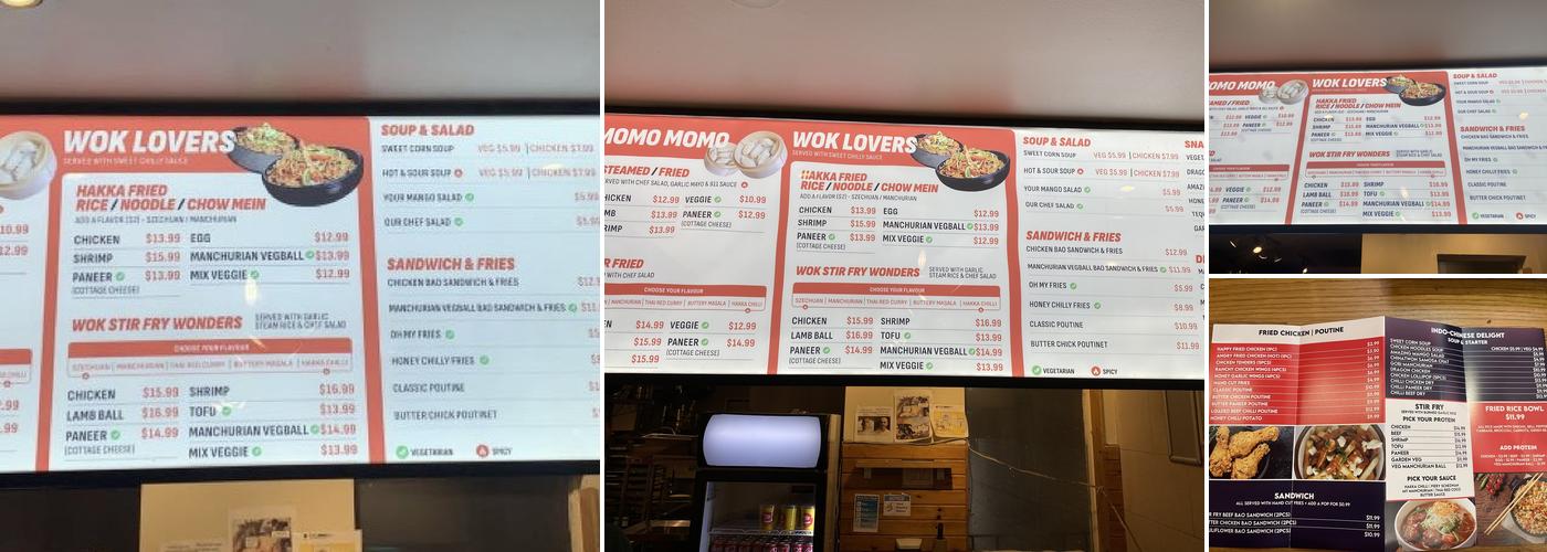 Momo Loco Dumplings and Wok Menu