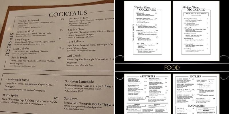 Craft Lounge Menu