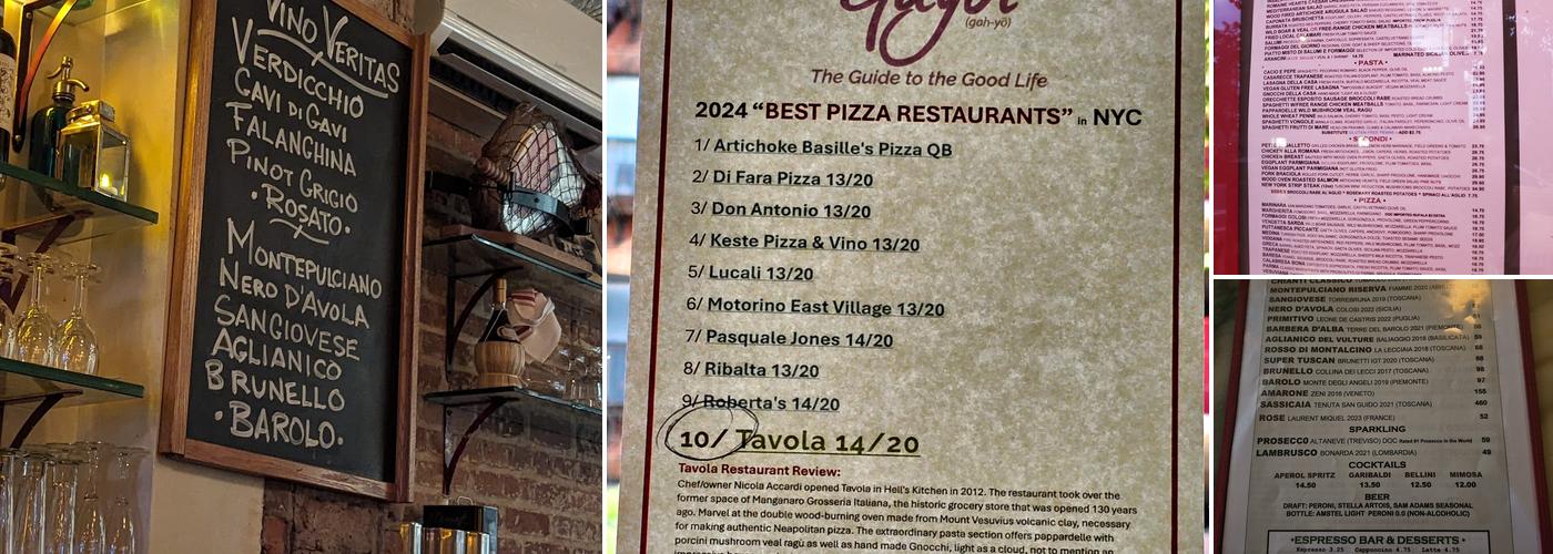 Tavola Hells Kitchen Menu