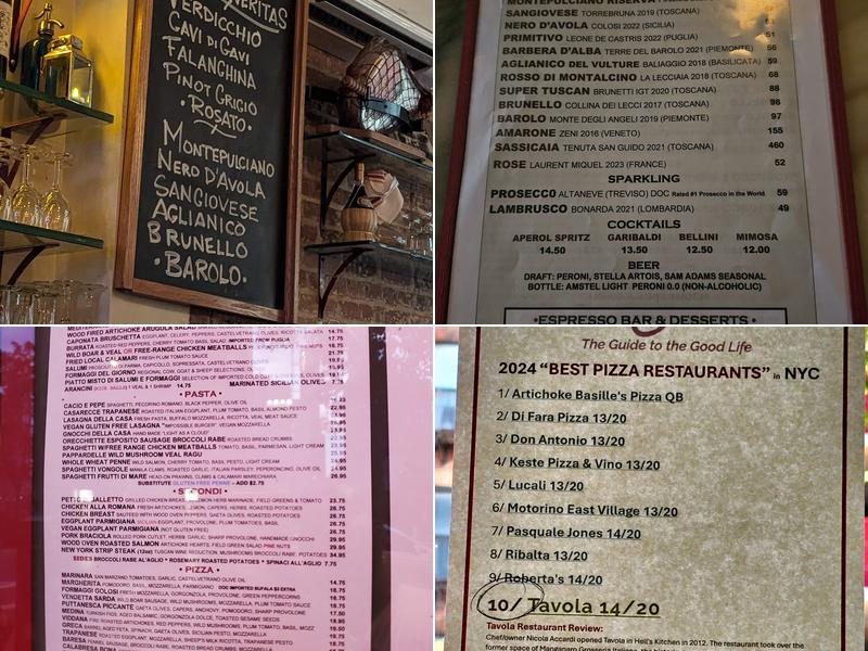 Tavola Hells Kitchen Menu