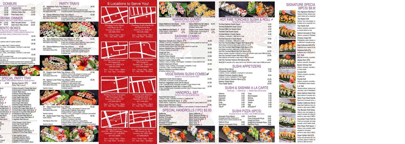 Monkey Thai (Sushi) Menu