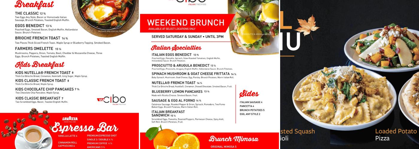 Via Cibo Menu