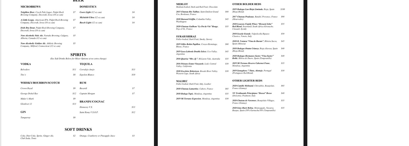 The Cork 50131, Johnston Menu, Reviews (26), Photos Restaurantji