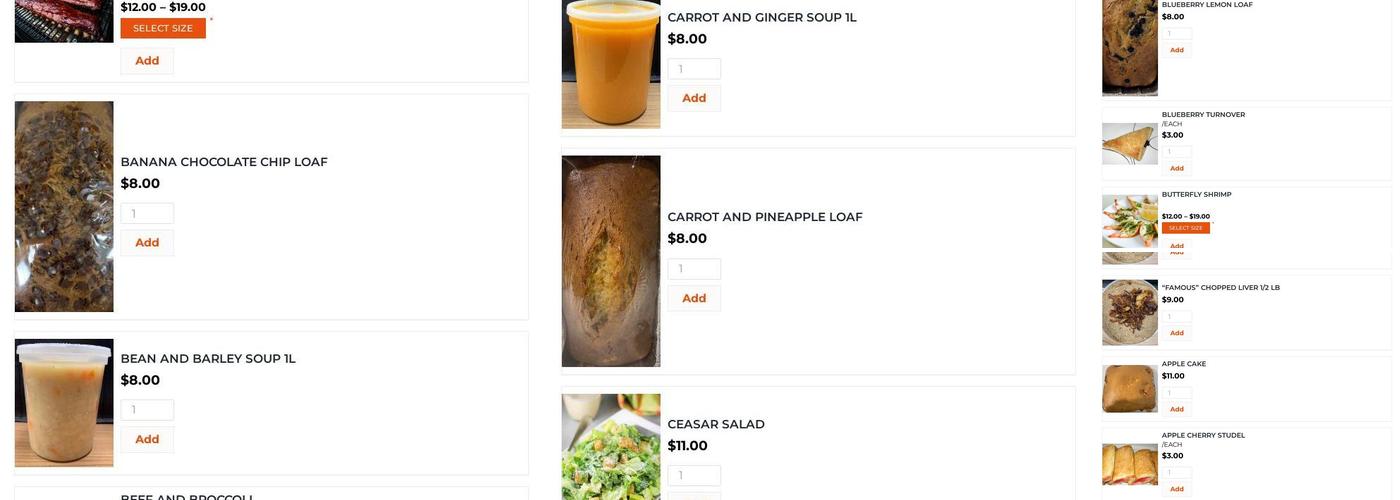 Solly The Caterer Menu