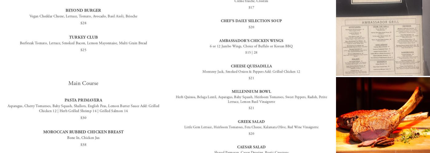 Ambassador Grill Menu