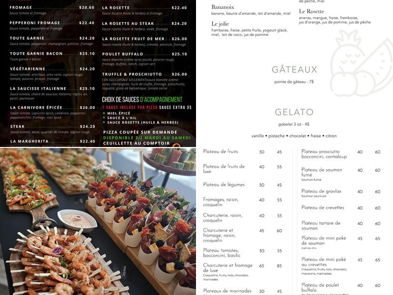 Rosette prêt-à-manger + Rosette Pizza Blainville Menu