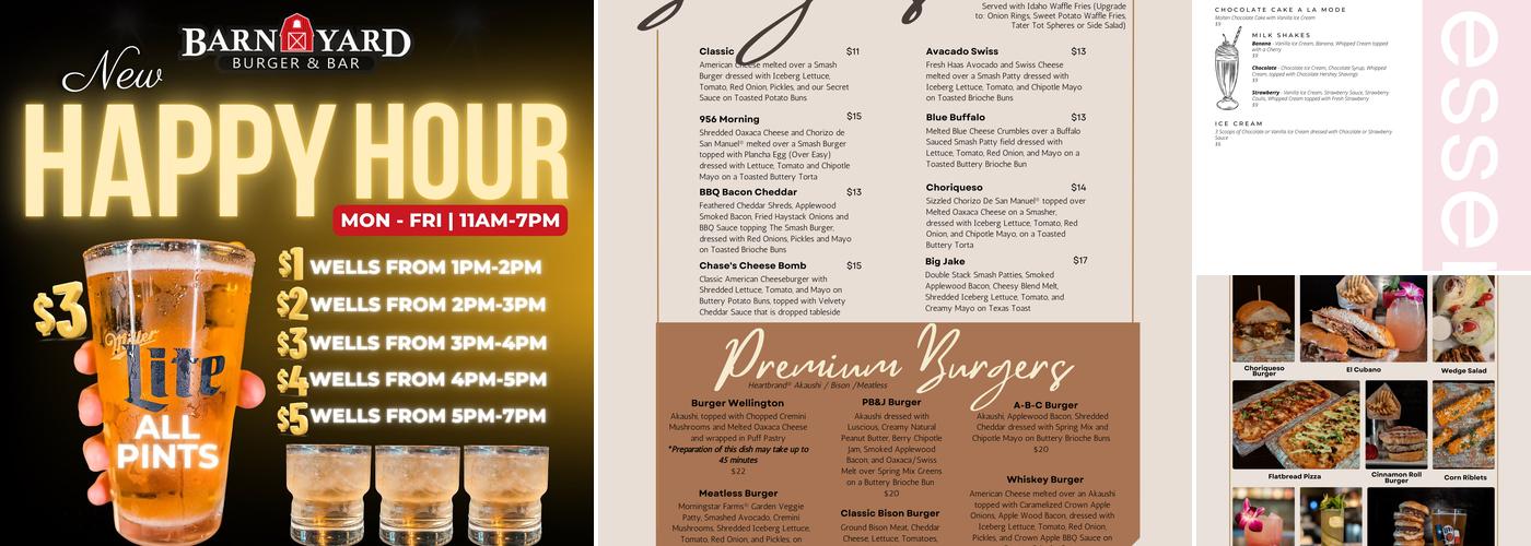 Barnyard Burger & Bar Menu