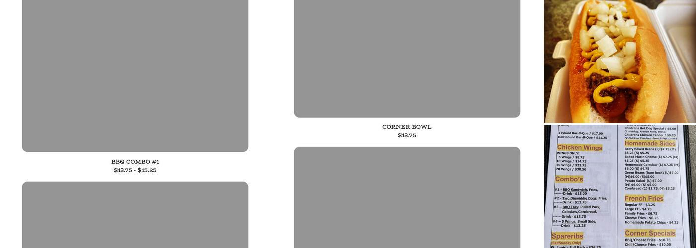Corner Market BBQ Menu
