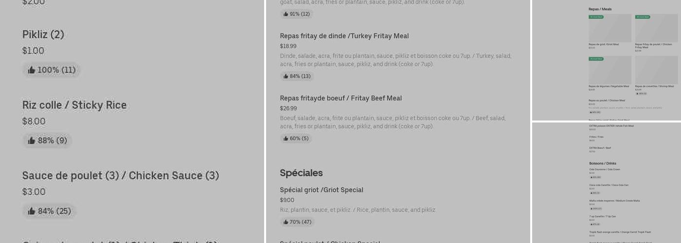 Restaurant Sample Menu