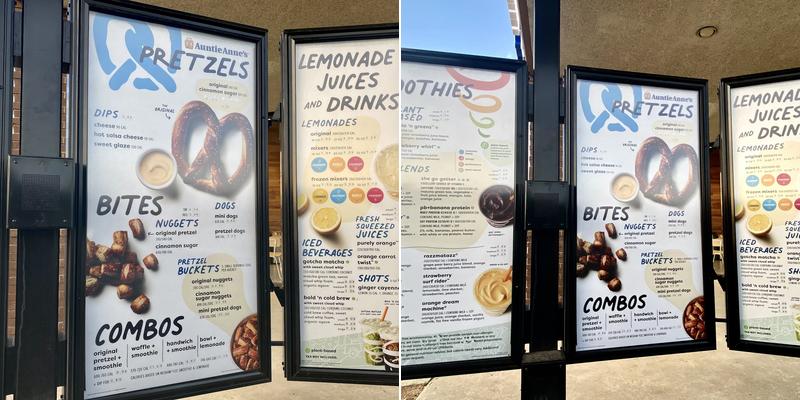 Auntie Anne's Menu