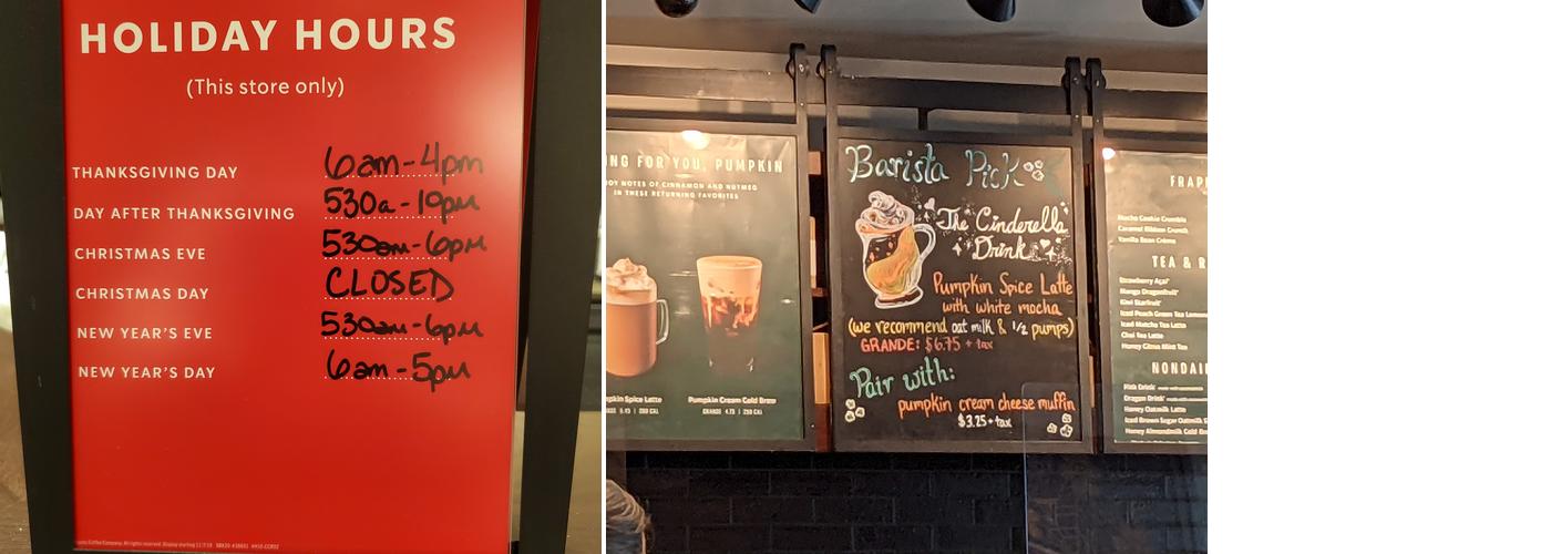 Starbucks Menu