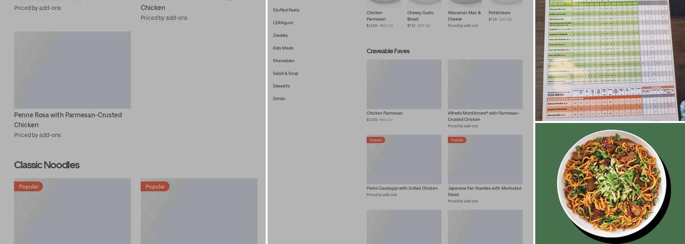 Noodles and Company Menu