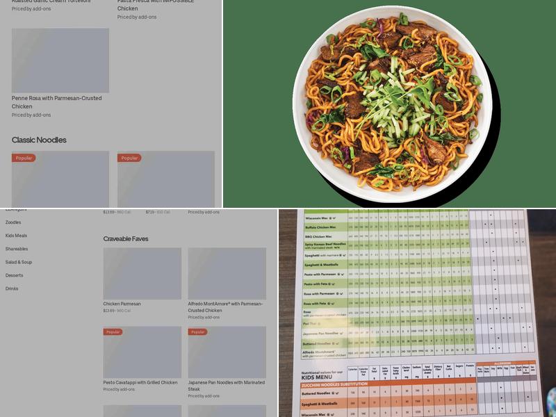 Noodles and Company Menu