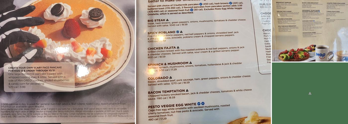 IHOP Menu
