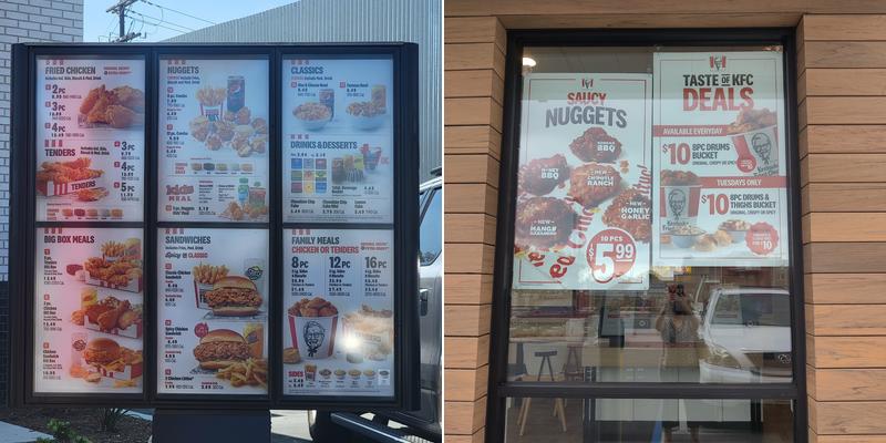 KFC Menu