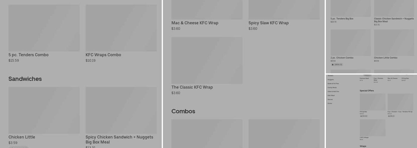 KFC Menu