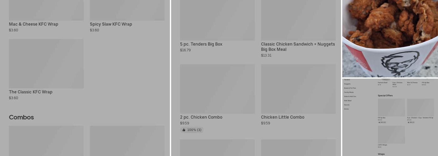 KFC Menu
