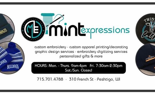 Mint Expressions Custom Apparel & more Peshtigo