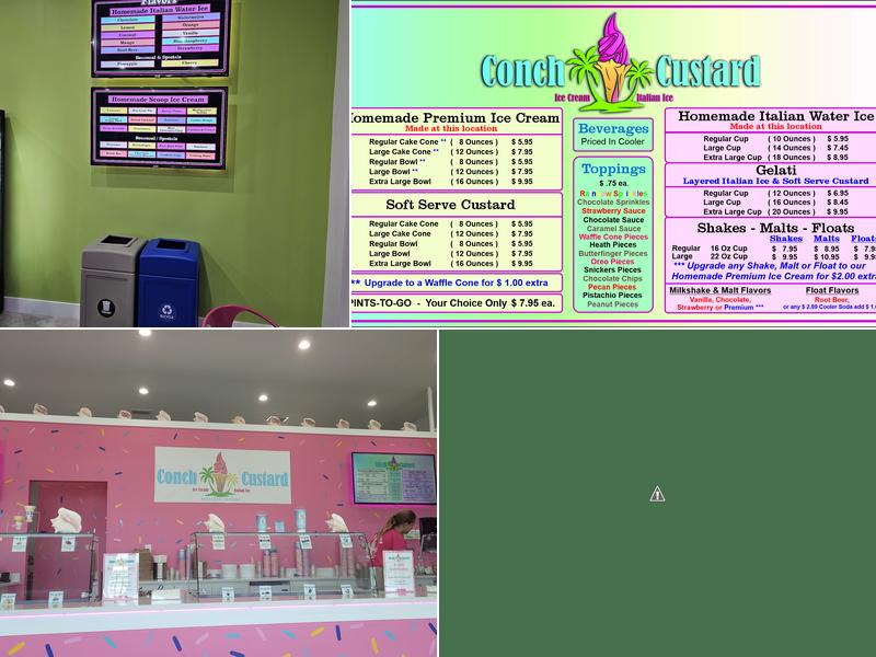 Conch Custard Menu