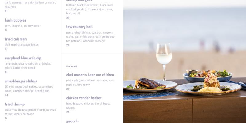 Tides Coastal Kitchen Menu