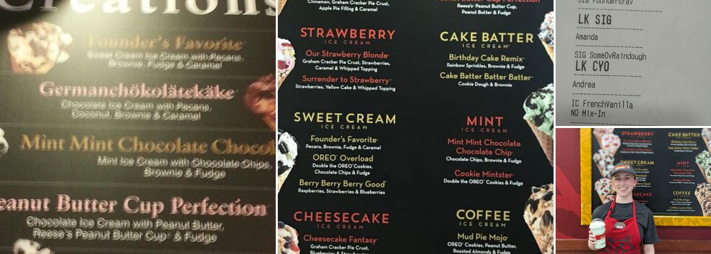 Cold Stone Creamery Menu