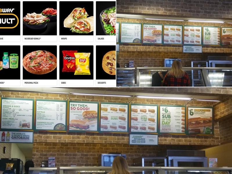 Subway Menu