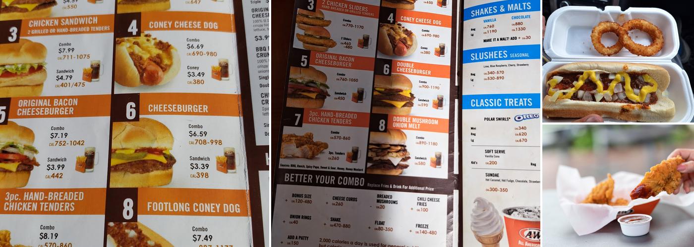 A&W Restaurant Menu