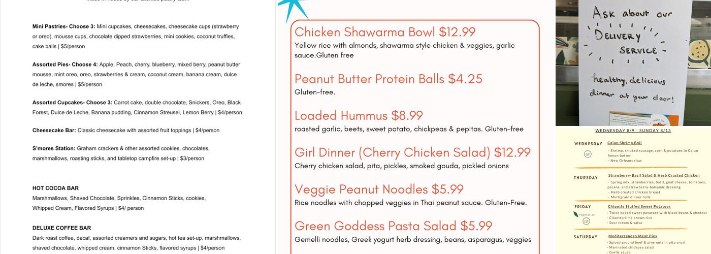 Cooper’s Dish Menu