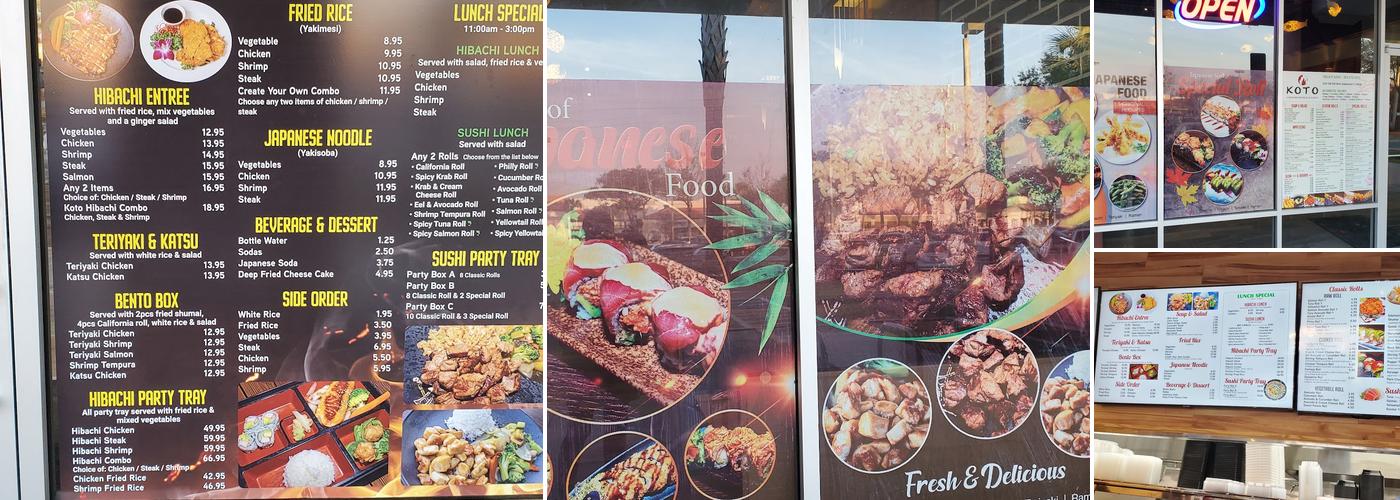 Koto Hibachi Express & Sushi Menu