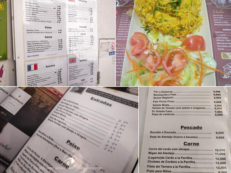 Casa Modesta Menu