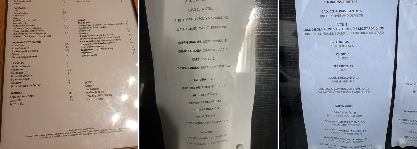 SAHIDA Menu