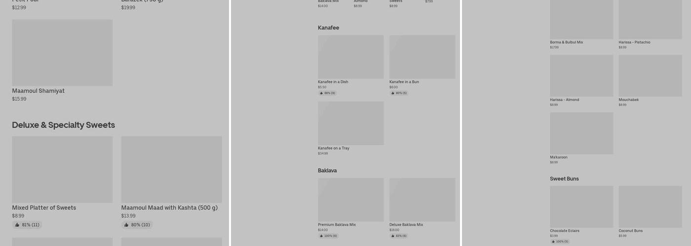 Paradiso Pastries Menu