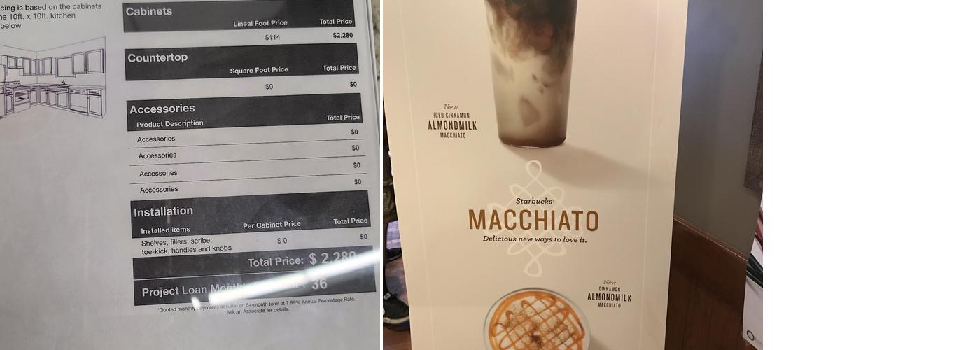 Starbucks Menu