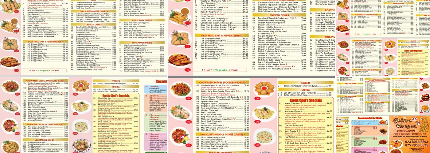 Golden Dragon Menu