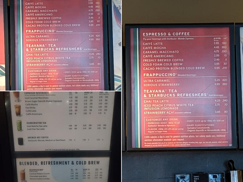 Starbucks Menu