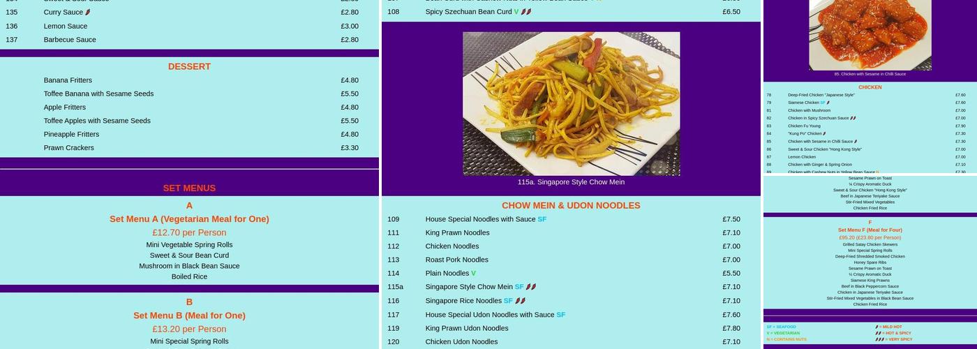 Happy Fountain Chinese Takeaway Menu