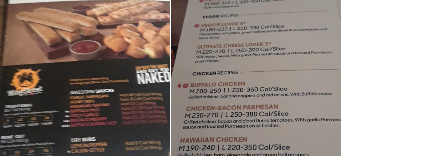 Pizza Hut Menu