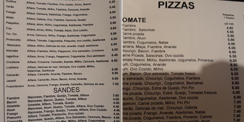 CROCO PIZZA Menu