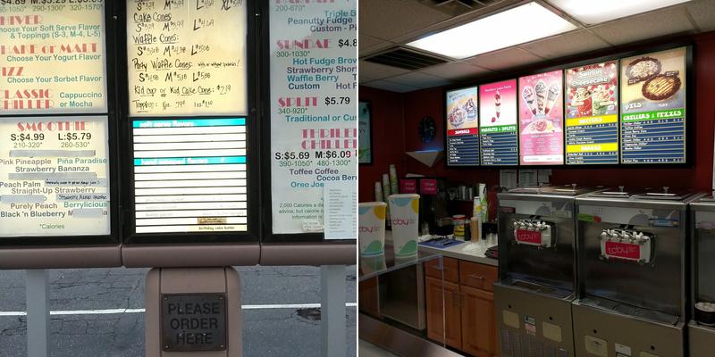 TCBY Menu