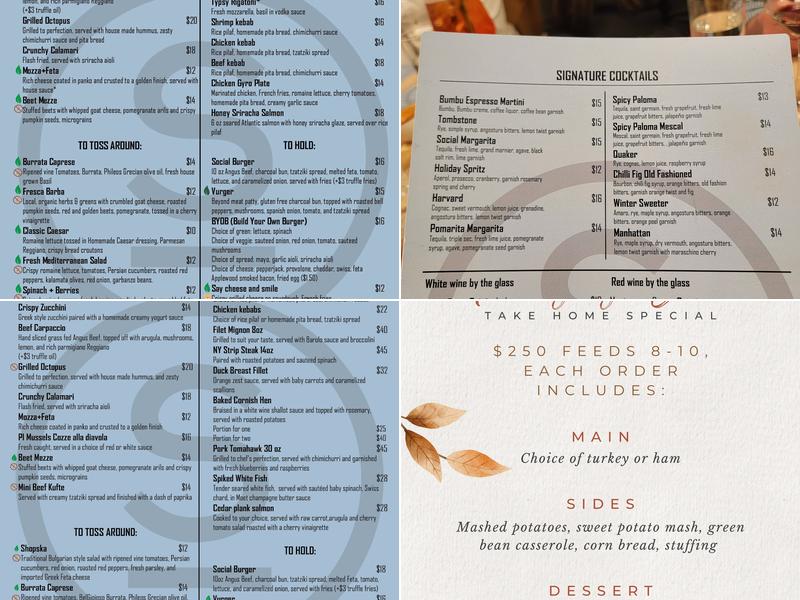 Social Inn Menu
