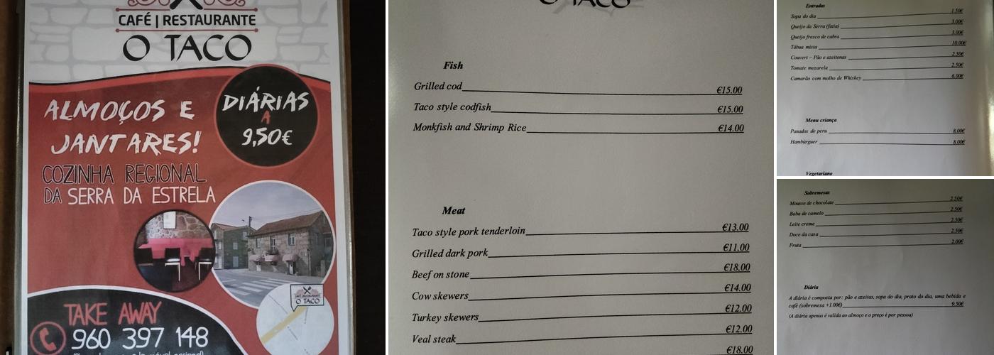 O Taco Menu