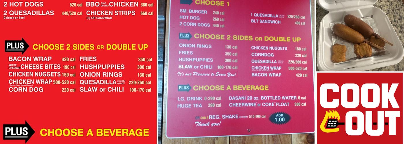 Cook Out Menu