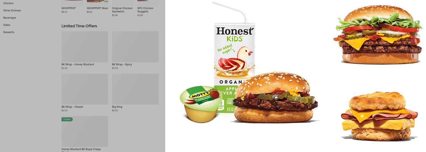 Burger King Menu