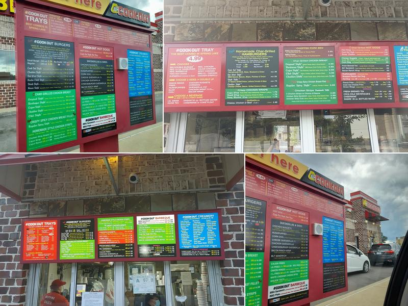 Cook Out Menu