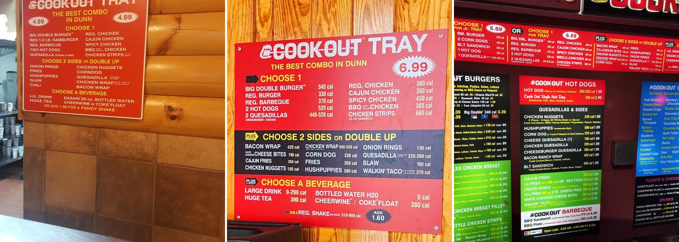 Cook Out Menu