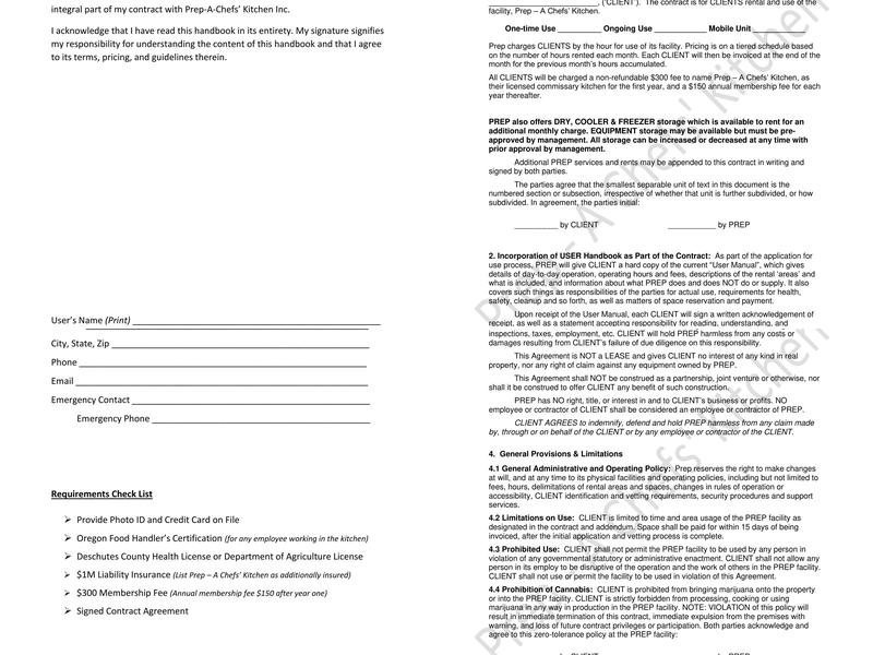 Prep - A Chefs’ Kitchen Menu