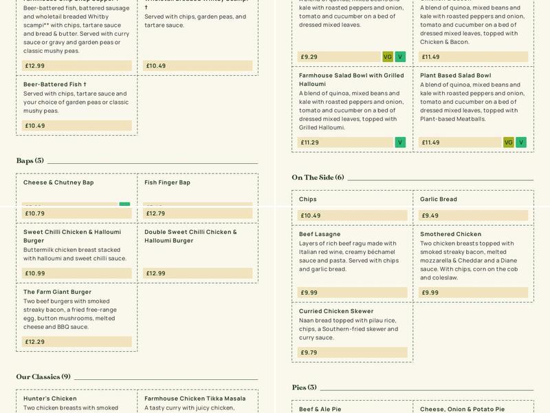 Langbrook Farm - Dining & Carvery Menu