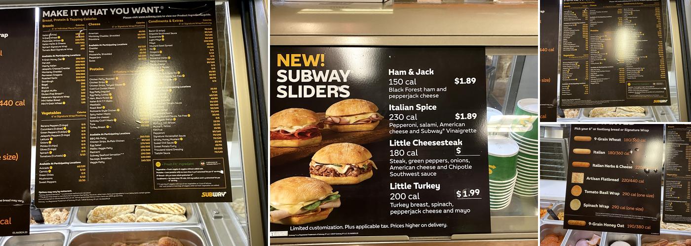 Subway Menu